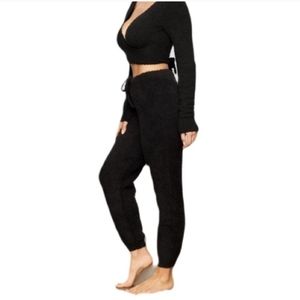 SKIMS Cozy Knit Joggers in Black | Size S/M